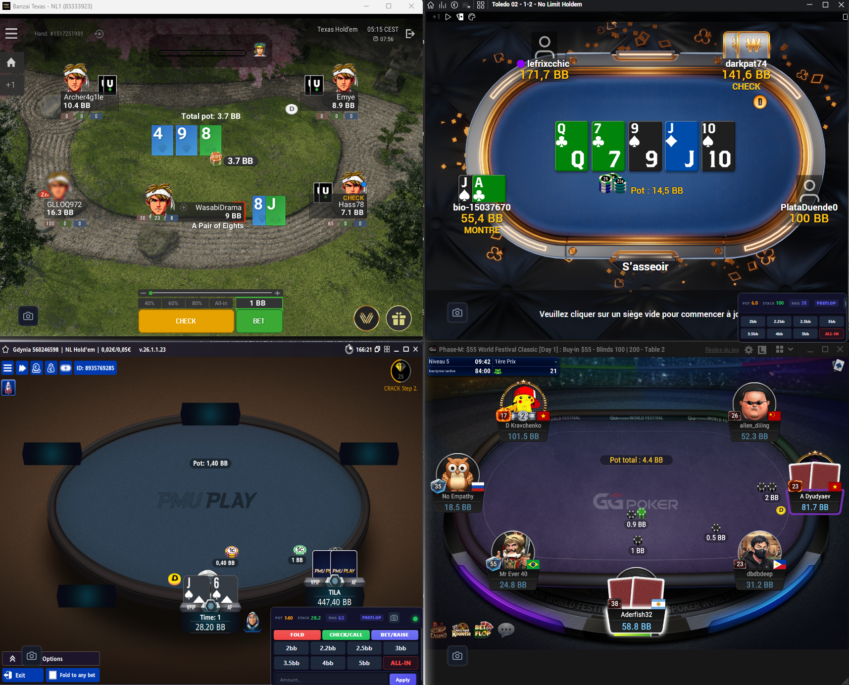 Seatify Pro multi-room poker session